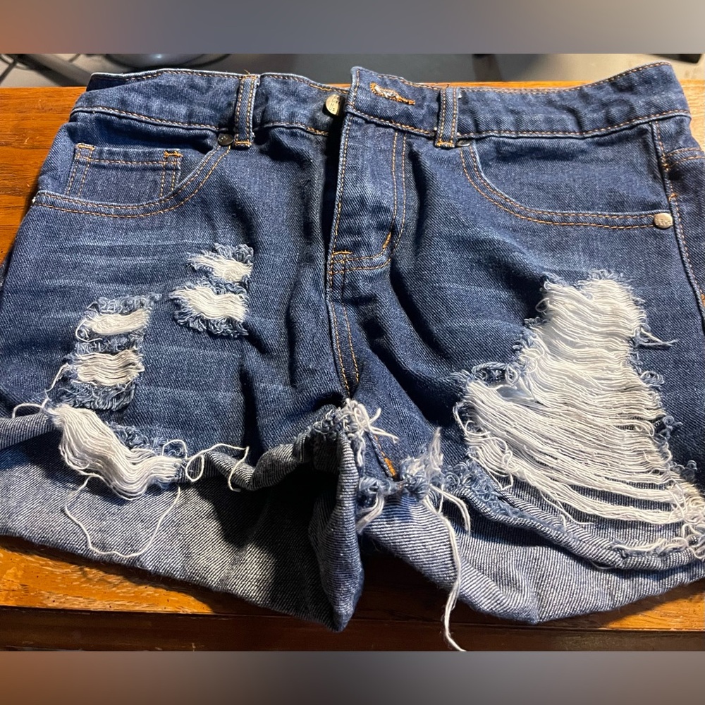 Distressed Denim Shorts